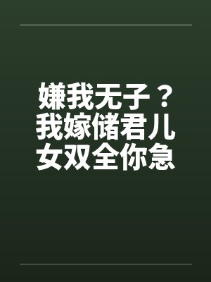 嫌我无子？我嫁储君儿女双全你急什么