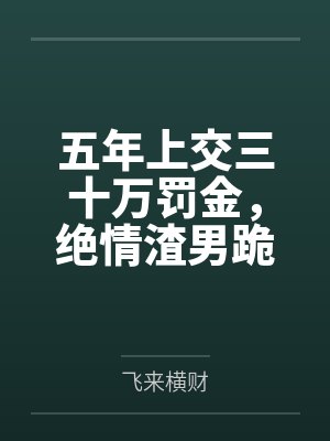五年上交三十万罚金，绝情渣男跪求我原谅